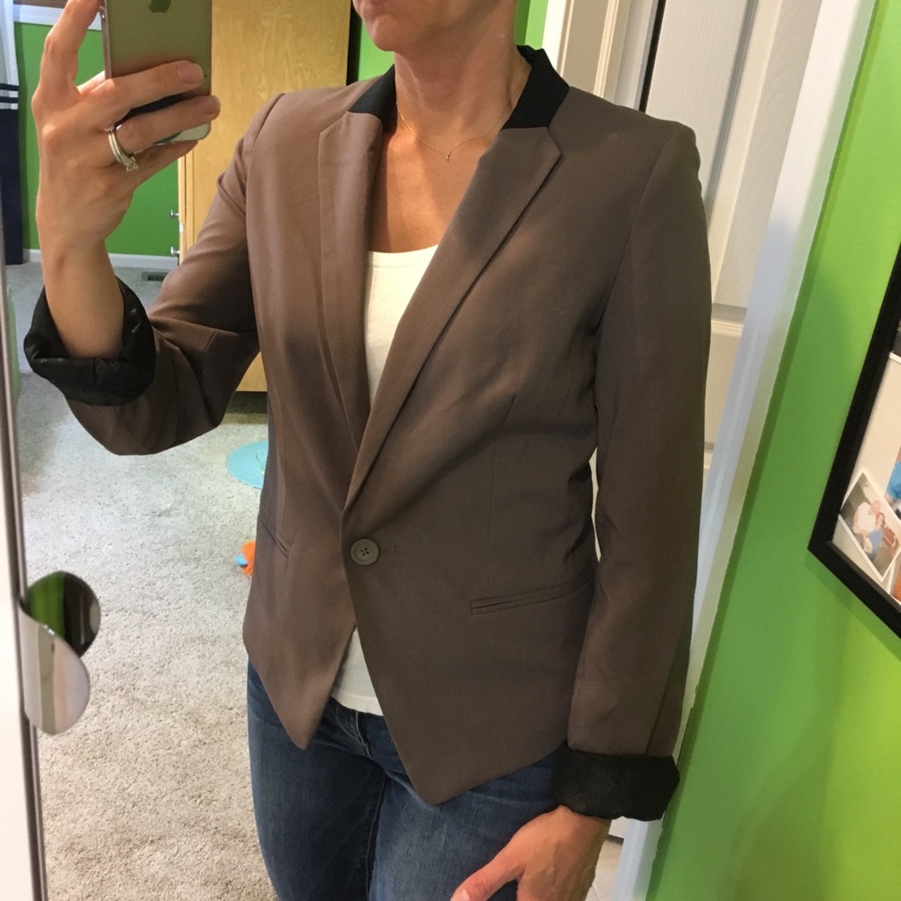 Mocha and black blazer, small